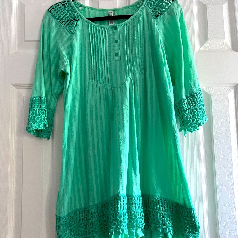 Mariarello green multi-tiered ruffled boutique boho dress!